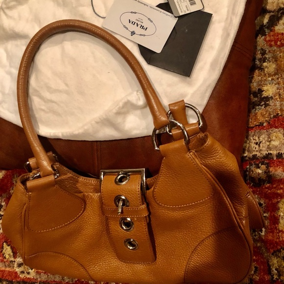 Prada moon purse BR0826 Vitelli Daino Moon camellio one owner- purse- - Picture 10 of 10